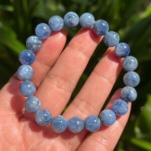 9mm strechable blue kyanite‎ bracelet
